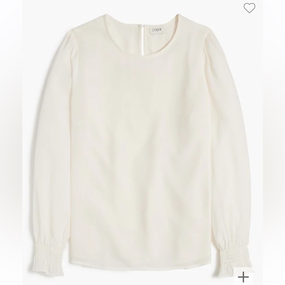 J crew Long-sleeve top with smocked cuffs - Picture 1 of 2